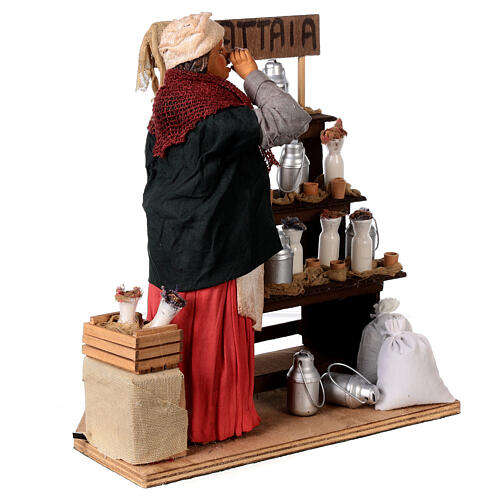 Moving Milkmaid with Stand and Jars of Milk Nativity from Naples 30 cm 5