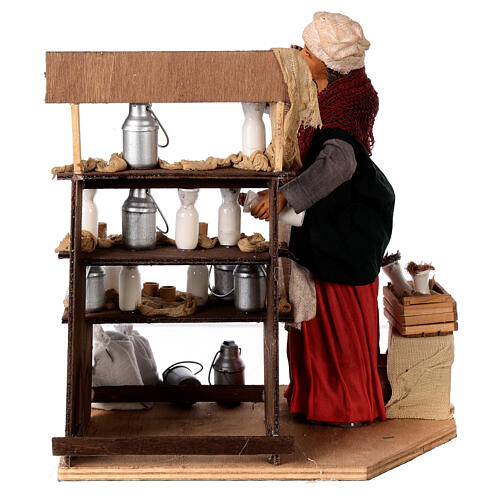 Moving Milkmaid with Stand and Jars of Milk Nativity from Naples 30 cm 6