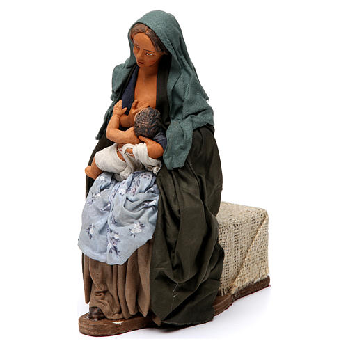 Frau beim Baby-Stillen 30cm neapolitanische Krippe 2