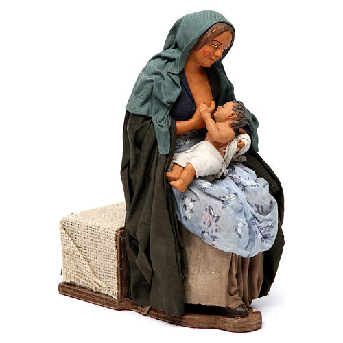Frau beim Baby-Stillen 30cm neapolitanische Krippe 3