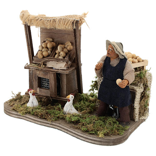 Moving egg seller Neapolitan Nativity Scene 10 cm 3