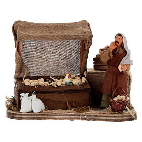 Movimento venditore di uova presepe napoletano 10 cm