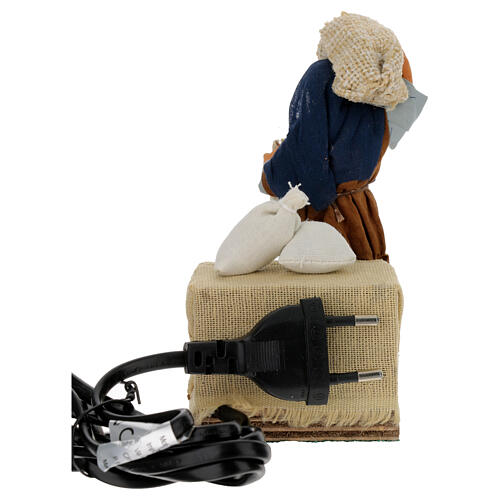 Movimento pastore con sacchi di semi presepe napoletano 10 cm 4