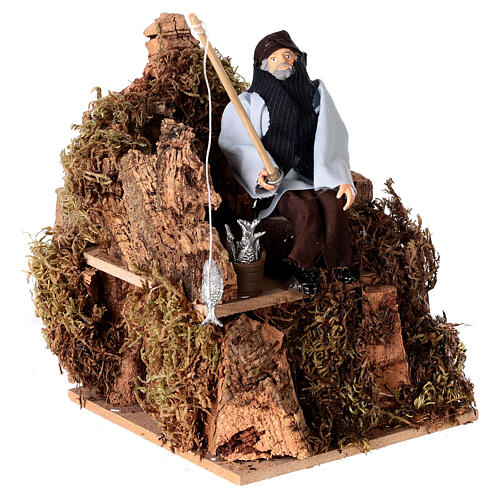 Animated Fisherman on Cliff for 12 cm nativity scene 3