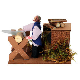 Bûcheron mouvement pour crèche 12 cm