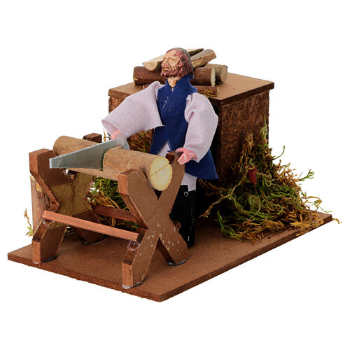 Taglialegna movimento per presepe 12 cm 3