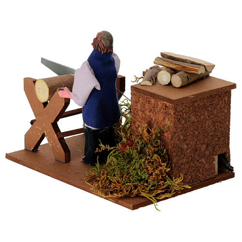 Taglialegna movimento per presepe 12 cm 4