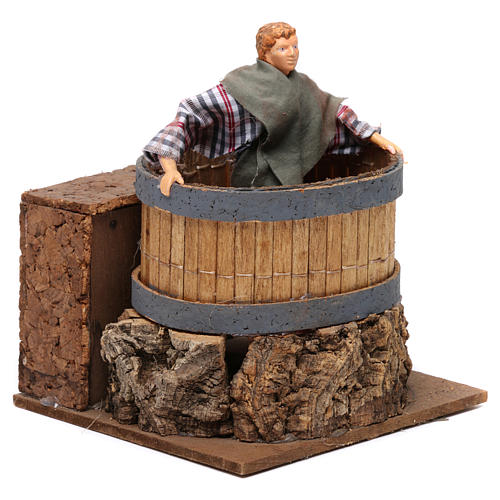 Pigiatura dell'uva movimento per presepe 12 cm 3