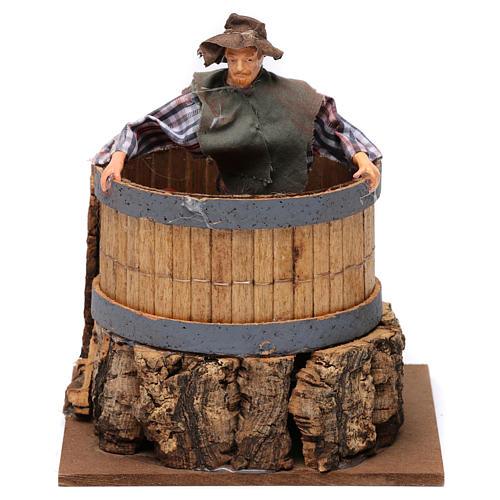 Pigiatura dell'uva movimento per presepe 12 cm 5