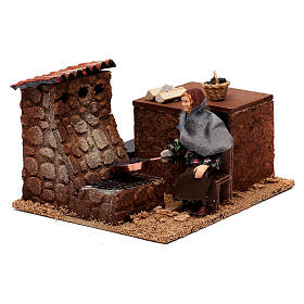 Animated roasted chestnut Seller for nativity 12 cm