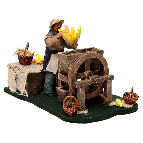 Moving Man with Corncobs for Neapolitan nativity of 12 cm 3