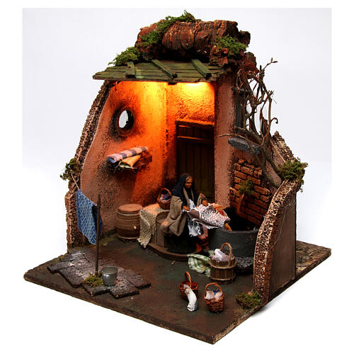 Scena praczka przy fontannie, szopka neapolitańska, 10 cm 4