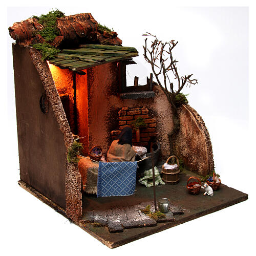 Scena praczka przy fontannie, szopka neapolitańska, 10 cm 5