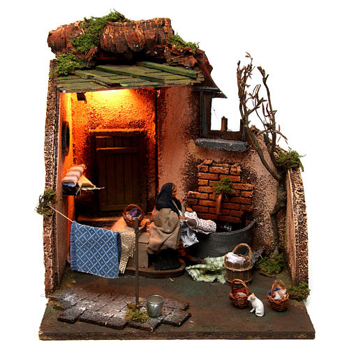 Laundry Scene with Standpipe for Neapolitan nativity 10 cm 1