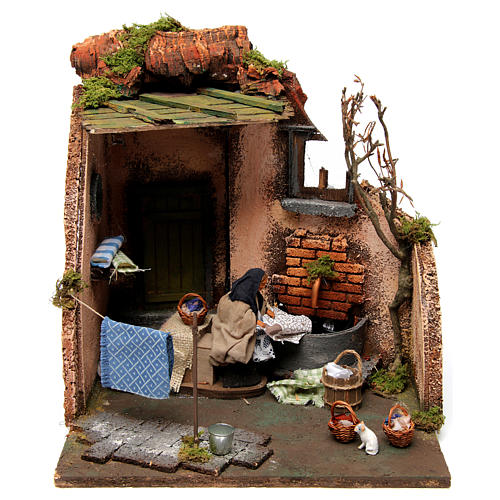 Laundry Scene with Standpipe for Neapolitan nativity 10 cm 2