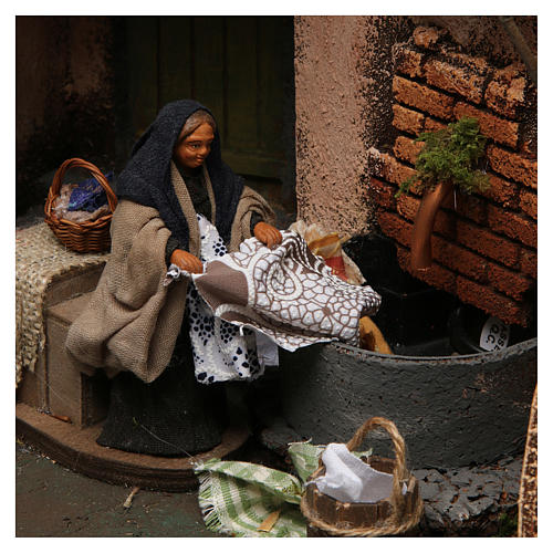 Laundry Scene with Standpipe for Neapolitan nativity 10 cm 3