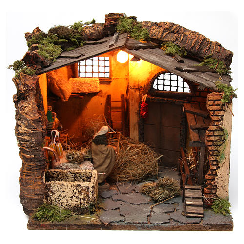 Farm Scene in a barn for 10 cm nativity 1