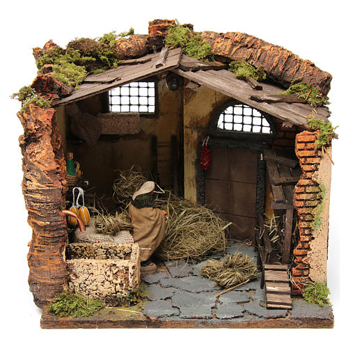 Farm Scene in a barn for 10 cm nativity 2