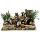 Lighted scene with four workers with movements for 12 cm nativity scene 30x50x25 cm s5