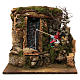 Waterfall with pump and moving fisherman for 12 cm nativity scene s1