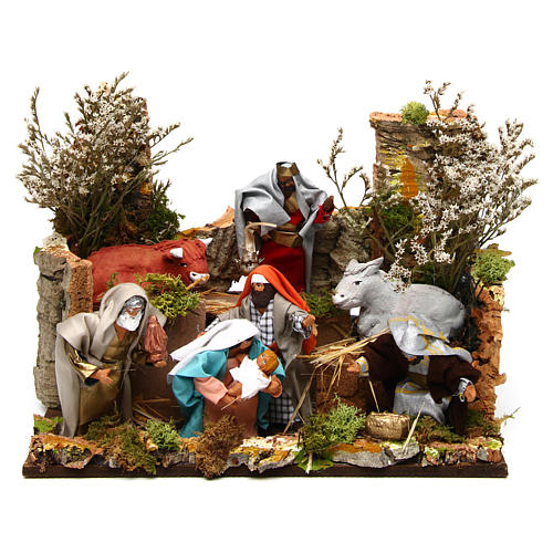 Natividade de Jesus com Reis Magos movimento presépio figuras altura média 12 cm 1