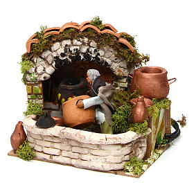 Bewegliche Krippenfiguren: Bewegliche Krippenfigur kochender Mann für 12 cm Krippe Bewegliche Krippenfiguren: Bewegliche Krippenfigur kochender Mann für 12 cm Krippe