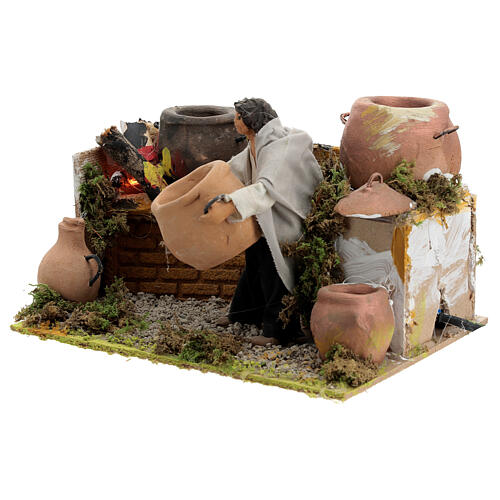 Man Cooking moving action 12 cm nativity 2