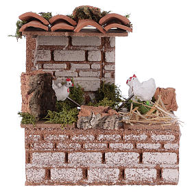 Movimento presepe: Ambientazione galline a movimento 10 cm per presepe