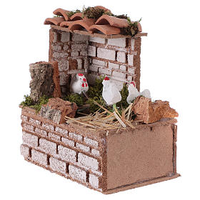Movimento presepe: Ambientazione galline a movimento 10 cm per presepe