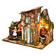 Animated pizza maker setting for Nativity Scene with lights and fountain 8 cm s2