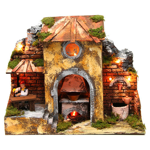 Moving drinking man 8 cm for Nativity Scene 1