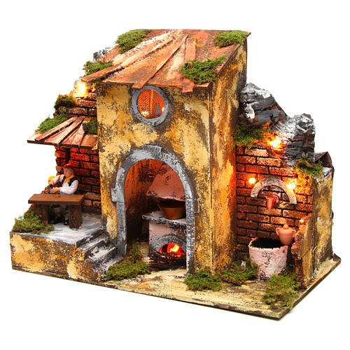 Moving drinking man 8 cm for Nativity Scene 2