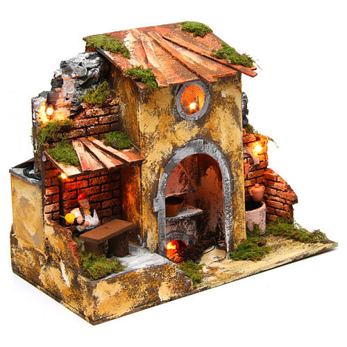 Moving drinking man 8 cm for Nativity Scene 3