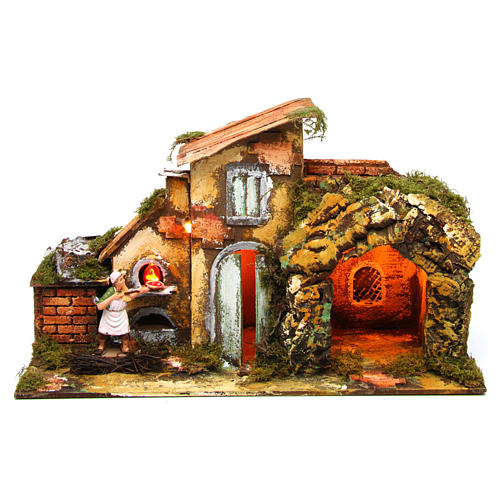 Animated pizza maker setting for Nativity Scene 10 cm 1