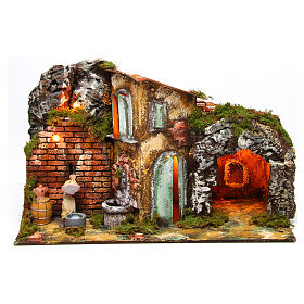 Donna lava vestiti 10 cm borgo luci movimento 30x40x20 cm