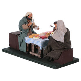 12 cm Moving Family at Dinner with Child Neapolitan nativity