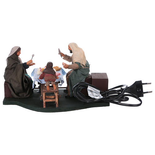12 cm Moving Family at Dinner with Child Neapolitan nativity 5