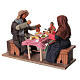 Cena família com criança jantando movimento para presépio napolitano como figuras 24 cm s2