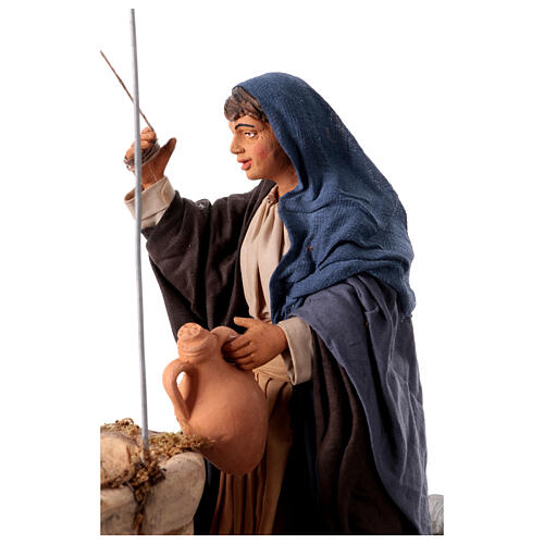Moving woman fetching water from a well for 30 cm Nativity scene 3