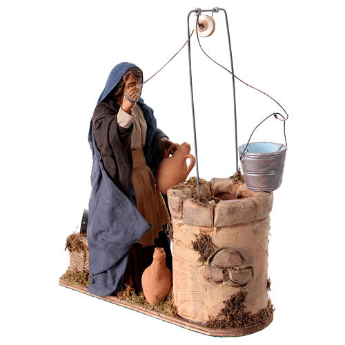Moving woman fetching water from a well for 30 cm Nativity scene 10