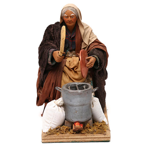 STOCK Mujer con abanico movimiento 24 cm belén napolitano 1