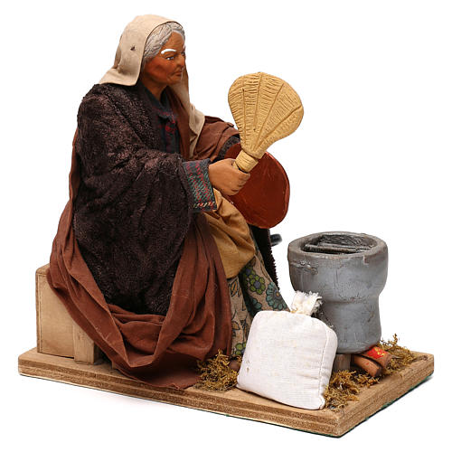 STOCK Mujer con abanico movimiento 24 cm belén napolitano 3