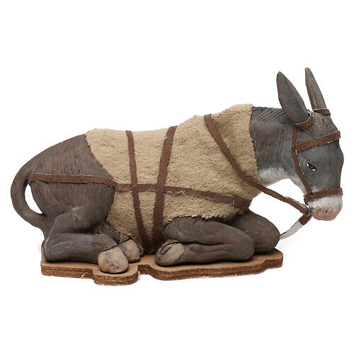STOCK Terracotta animated donkey, Neapolitan Nativity scene, 24 cm 1
