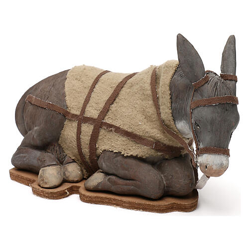 STOCK Terracotta animated donkey, Neapolitan Nativity scene, 24 cm 2