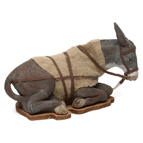 STOCK Terracotta animated donkey, Neapolitan Nativity scene, 24 cm 3