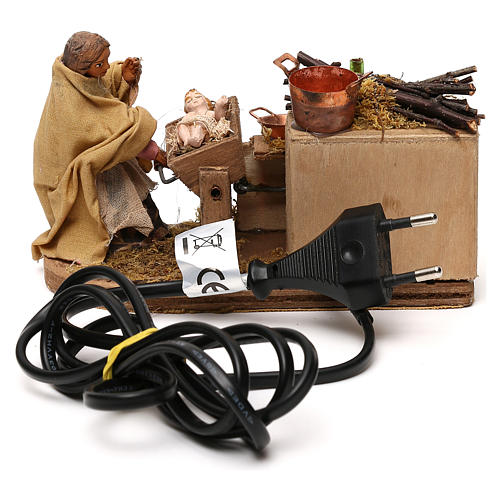 STOCK Vierge assise Enfant Jésus mouvement crèche napolitaine 10 cm 4