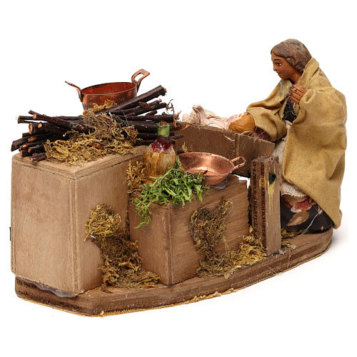 STOCK Madonna seduta Bambino in movimento presepe napoletano 10 cm 2