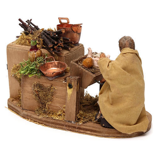 STOCK Madonna seduta Bambino in movimento presepe napoletano 10 cm 3