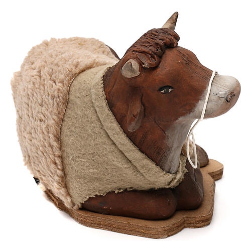 STOCK Boeuf allongé en mouvement crèche napolitaine 24 cm 3