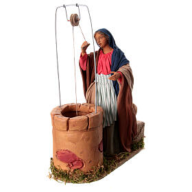 Animated Woman at the well, 30 cm Neapolitan nativity
